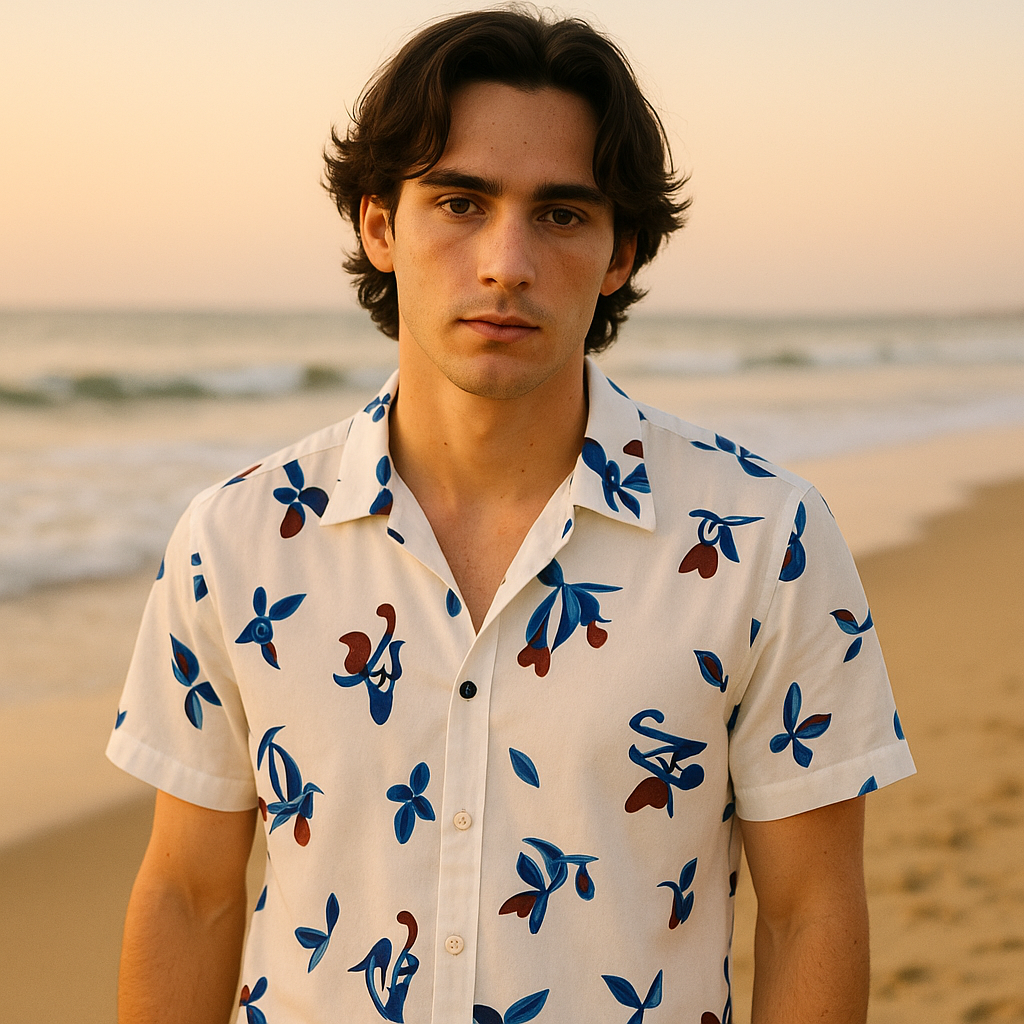 Men Regular, Super Slim Fit Printed Ribbed Collar Casual Shirt