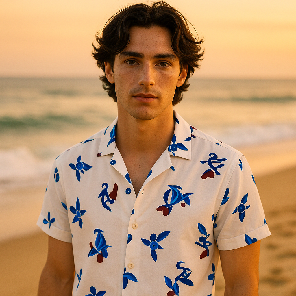 Men Regular, Super Slim Fit Printed Ribbed Collar Casual Shirt