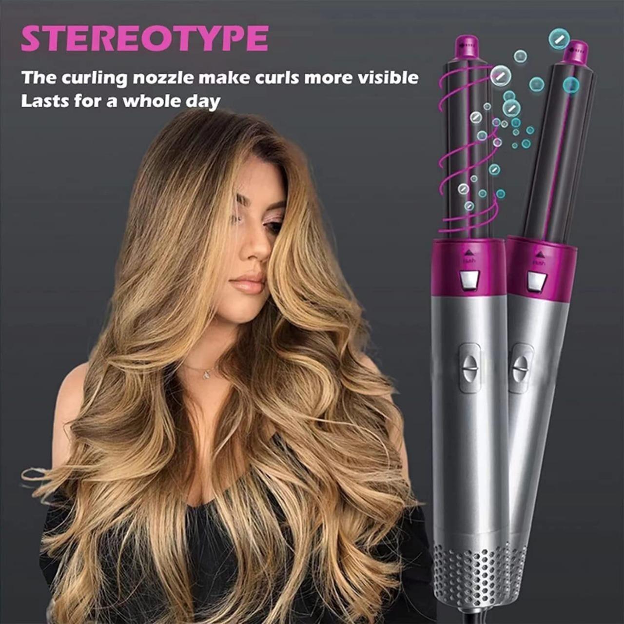5-in-1 Multifunctional Hair Dryer & Styler with Auto Curler | Ionic Hot Air Brush for Smooth, Voluminous Hair