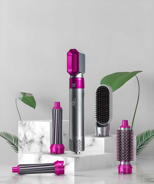 5-in-1 Multifunctional Hair Dryer & Styler with Auto Curler | Ionic Hot Air Brush for Smooth, Voluminous Hair