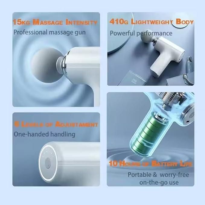 Portable Gun-Shaped Muscle Massager – Deep Tissue Therapy for Pain Relief & Recovery