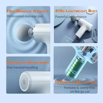 Portable Gun-Shaped Muscle Massager – Deep Tissue Therapy for Pain Relief & Recovery