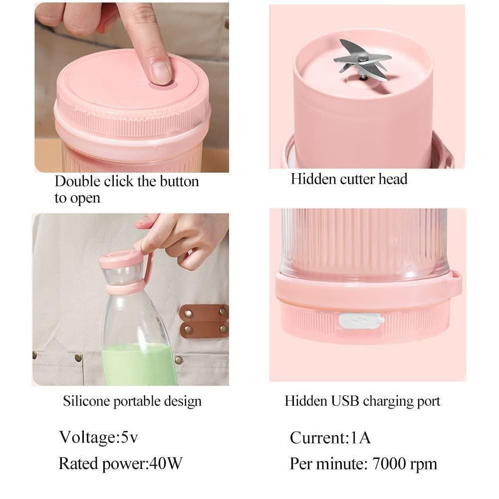 Electric Portable Mini Juicer Bottle – USB Rechargeable Smoothie Blender for Home & Travel