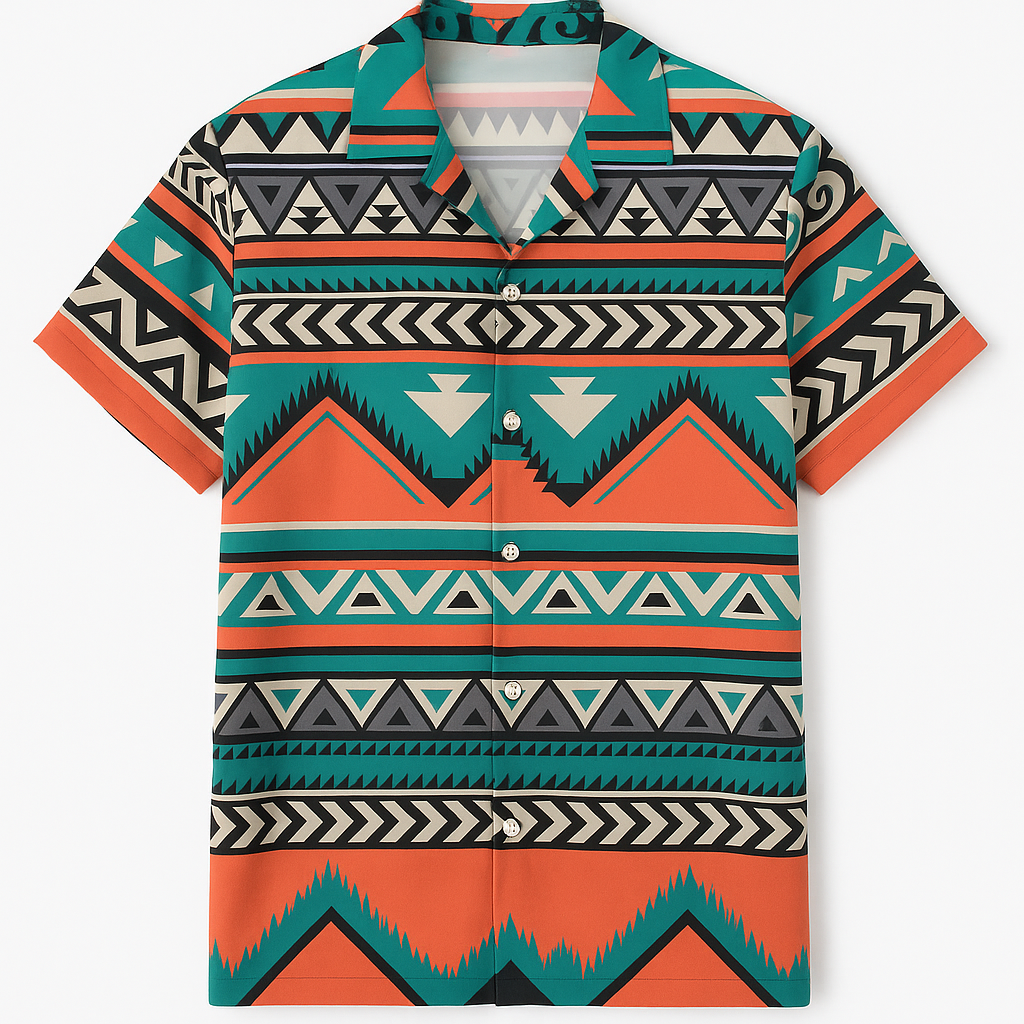 Men Regular Fit Printed Cut Away Collar Casual Shirt