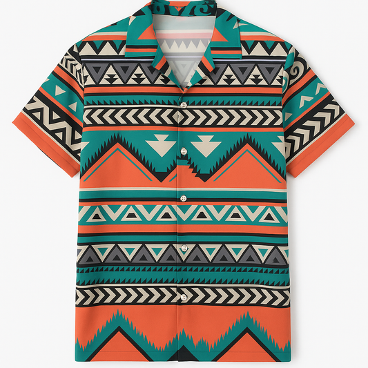 Men Regular Fit Printed Cut Away Collar Casual Shirt