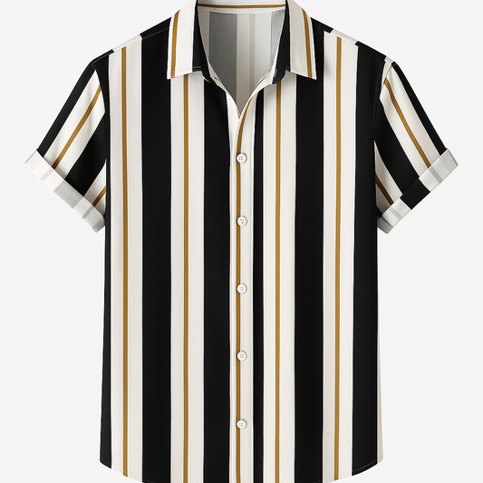 Men Regular, Super Slim Fit Striped Cut Away Collar Casual Shirt