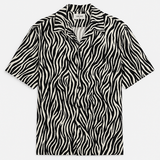 Men Regular Fit Printed Spread Collar Casual Shirt